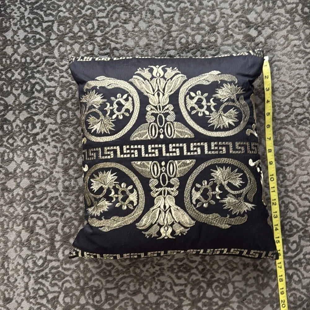 Kathy Fiedler Designer Pillow-Black & Gold